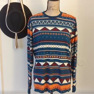 LuLaRoe New with Tags Hudson Long Sleeve Boho Aztec Southwestern Top Size XS